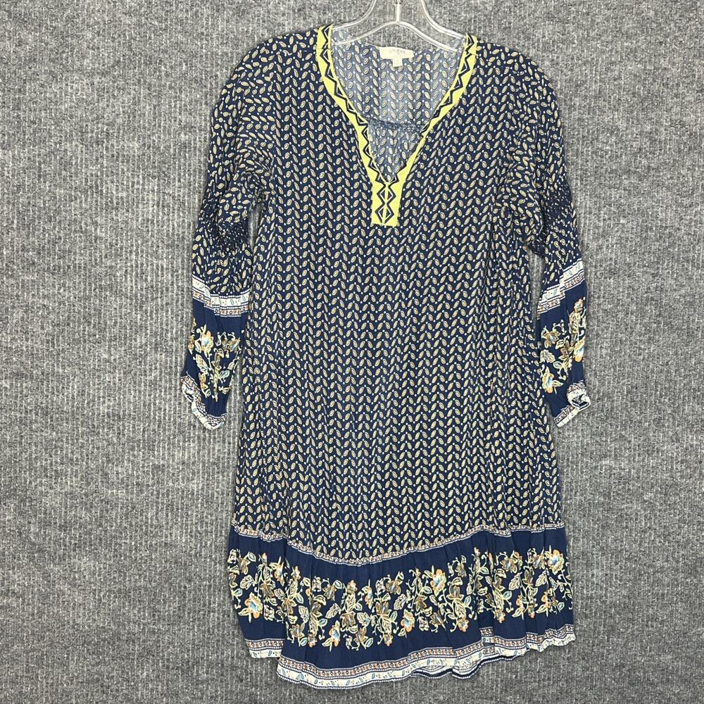 Umgee Womens Boho Printed Shift Dress Small Cottage Core Floral